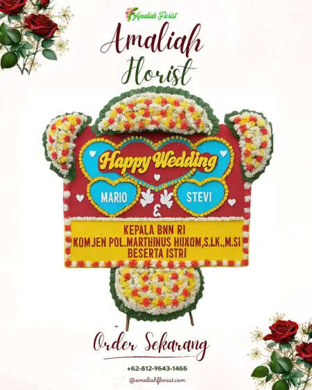 Papan Bunga Pernikahan Gaya Baru I